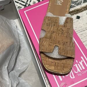 Cork Slide Sandal - Natural Cork